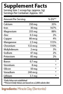 Natures Cue, Nature&#39;s Miracle, Miracle Clay Powder - 32 oz. (907g) Powder - Kosher for Passover