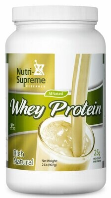 Nutri Supreme, Kosher Whey Protein Powder, Unflavored, Rich Natural Flavor - 2 Lb. (907g)