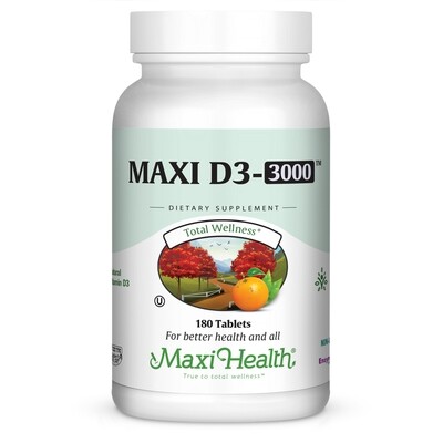 Maxi Health, Kosher Vitamin D3-3000 - 180 Tablets