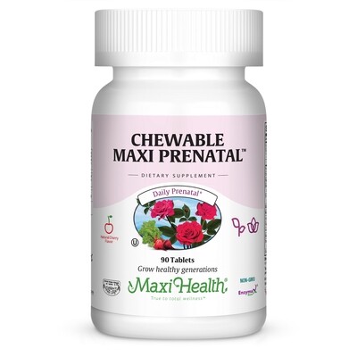 Maxi Health, Kosher Chewable Maxi Prenatal, Black Cherry Flavor - 90 Chewies