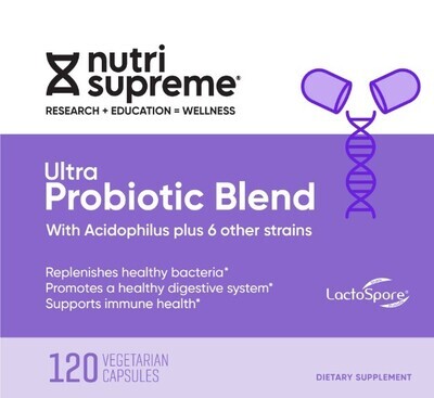 Nutri Supreme, Kosher Ultra Probiotic Blend with Acidophilus (20 Billion) - 120 Vegetarian Capsules
