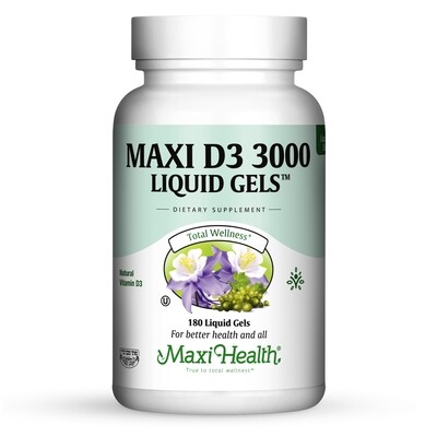 Maxi Health, Kosher Maxi D3-3000 Liquid Gels - 180 MaxiGels
