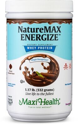 Maxi Health, Kosher NatureMAX Energize, Whey Protein Powder, Chocolate Flavor - 1.17 Lb.