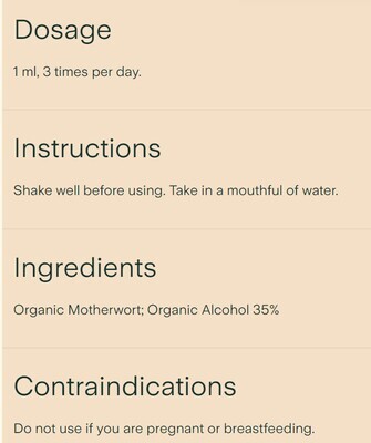 Clef Des Champs, Cardia MOTHERWORT Organic, Nerve &amp; Heart Tonic, Liquid Tincture - 1.7 fl. oz (50 mL)