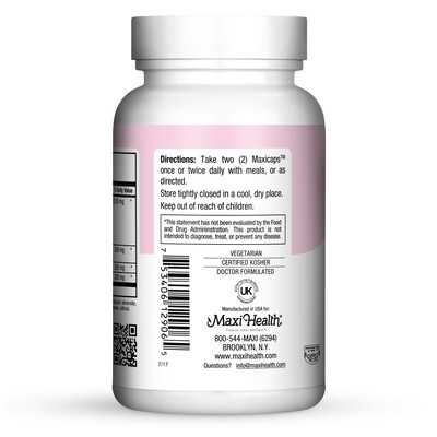 Maxi Health, Kosher Womax, Natural Phytoestrogen, With Black Cohosh, Dong Quai, Chasteberry Vitex - 60 Vegetarian Capsules