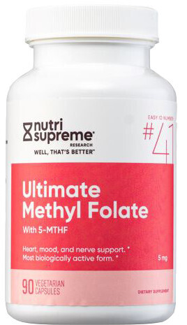 Nutri Supreme, Kosher  Ultimate Methyl Folate (MTHF) 5mg - 90 Vegetarian Capsules #41