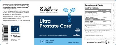 Nutri Supreme, Kosher Ultra Prostate Care (With Saw Palmetto) - 120 Vegetarian Capsules