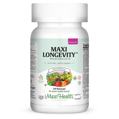 Maxi Health, Kosher Maxi Longevity, Multi for Women Over 50 - 120 Vegetarian Capsules