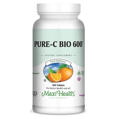 Maxi Health, Kosher Pure-C Bio 600 (Vitamin C & Bioflavonoids) - 180 Tablets