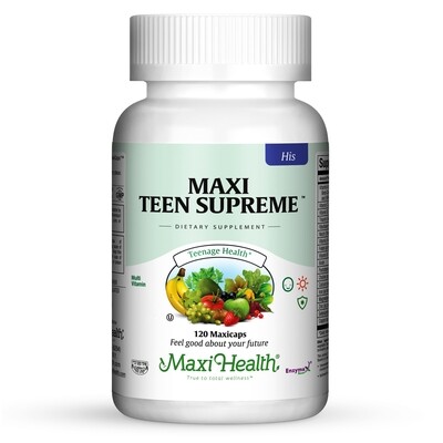 Maxi Health, Kosher Teen Supreme HIS (Multi Vitamin & Mineral For Teenager Boys) - 120 Vegetarian Capsules