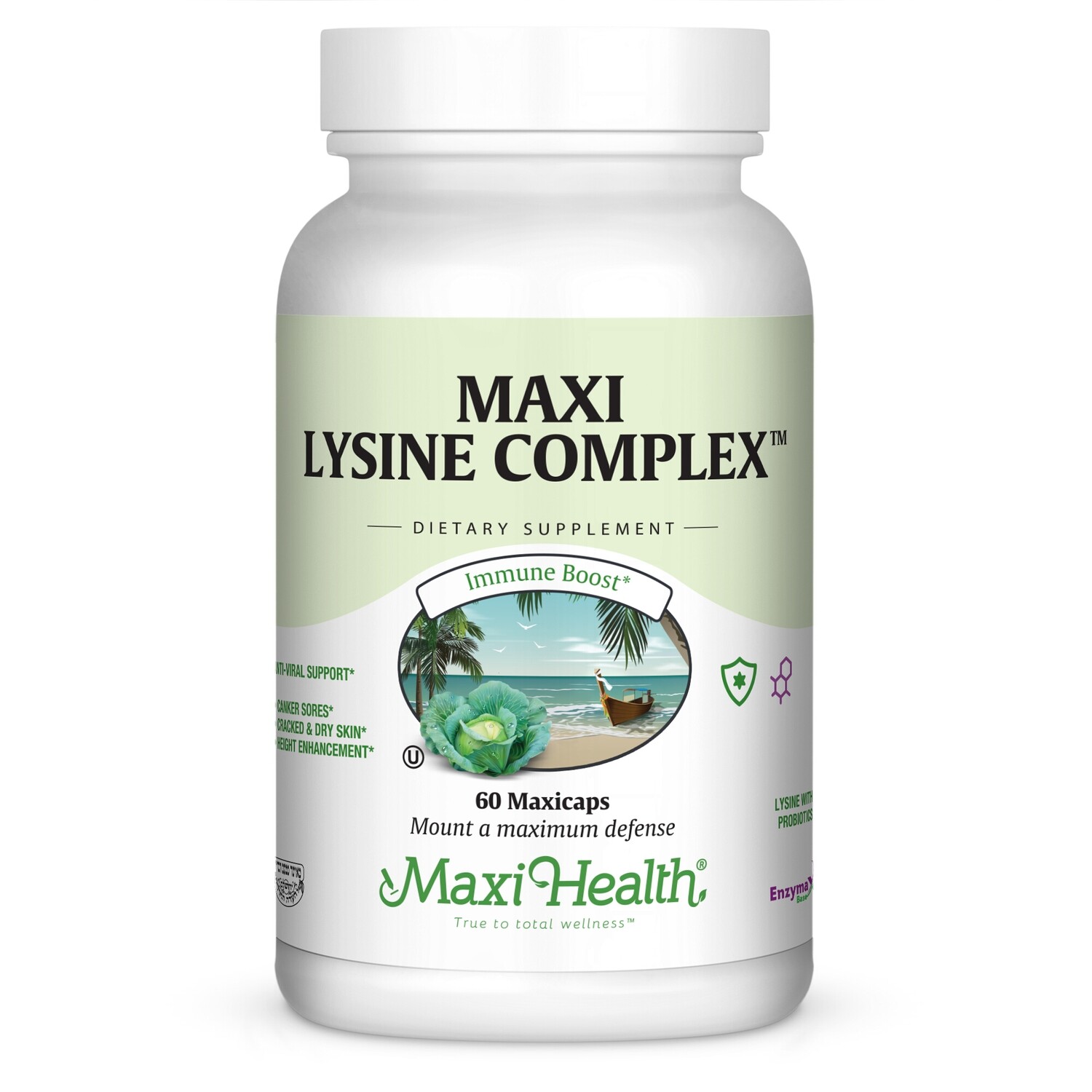 Maxi Health, Kosher Lysine Complex 500mg - 60 Vegetarian Capsules