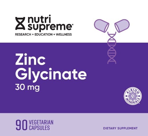Nutri Supreme, Kosher Zinc Glycinate 30 mg - 90 Vegetarian Capsules