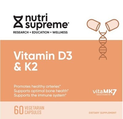 Nutri Supreme, Kosher Vitamin K2 With D3 - 60 Vegetarian Capsules #62