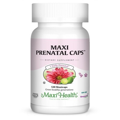 Maxi Health, Kosher Maxi Prenatal Caps, Once Daily - 120 Vegetarian Capsules
