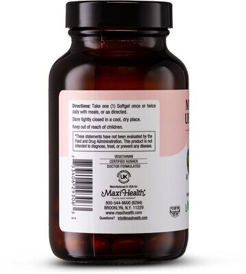 Maxi Health, Kosher MAXI CO-Q UBIQIUNOL (Coenzyme Q10 100mg) - 60 Softgels