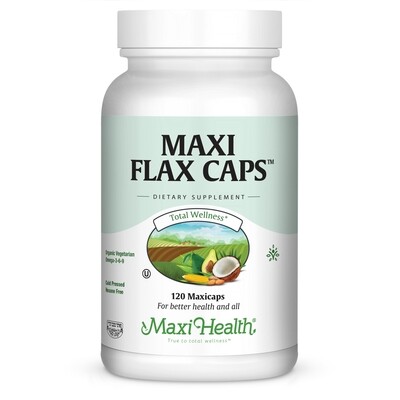 Maxi Health, Kosher Maxi Flax Caps, Flaxseed Oil - 120 Vegetarian Capsules
