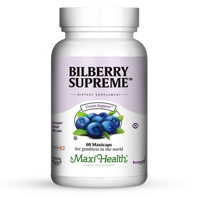 Maxi Health, Kosher Bilberry Supreme, Eye Support Formula With Lutein - 60 Vegetarian Capsules