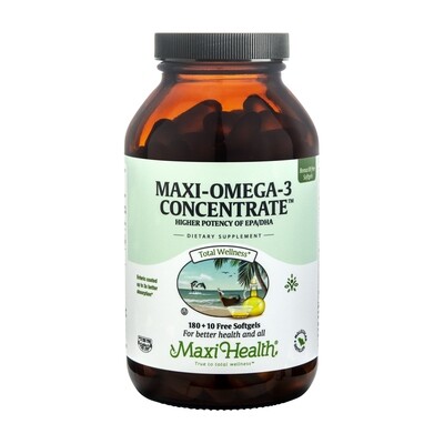 Maxi Health, Kosher Maxi Omega 3 Concentrate, Fish Oil - 180 Softgels