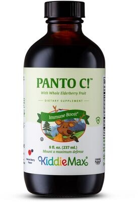 Maxi Health, Kosher KiddieMax, Panto C Liquid, Vitamin C with Whole Elderberry Fruit, Immune Boost, Berry Flavor - 8 fl. oz. (237 mL)