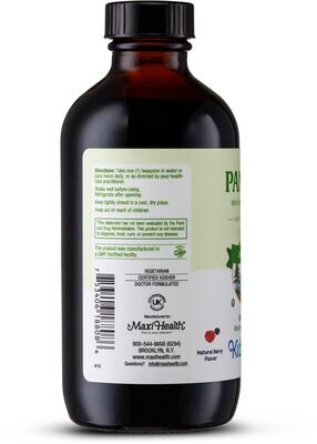 Maxi Health, Kosher KiddieMax, Panto C Liquid, Vitamin C with Whole Elderberry Fruit, Immune Boost, Berry Flavor - 8 fl. oz. (237 mL)