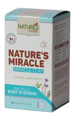 Natures Cue, Nature&#39;s Miracle, Miracle Clay - 180 Vegetarian Capsules - Kosher for Passover
