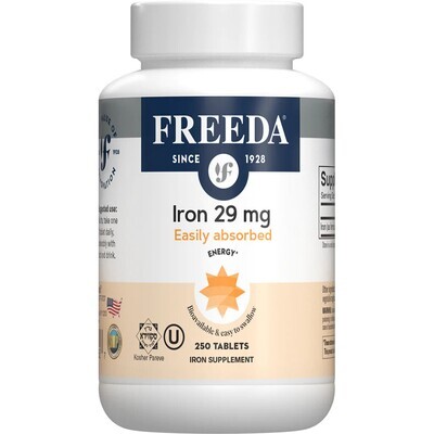 Freeda, Kosher Iron 29mg (Ferrous Fumarate) - 250 Tiny Tablets