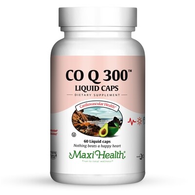 Maxi Health, Kosher Co Q 300 Liquid Caps (Coenzyme Q10) - 60 Liquid Vegetarian Capsules