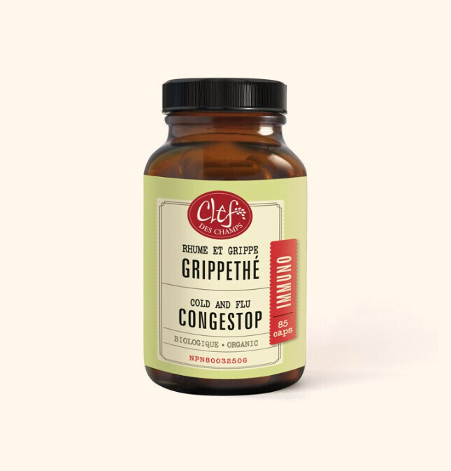 Clef Des Champs, Kosher Immuno CONGESTOP Organic 280mg, For Cold &amp; Flu - 85 Vegetarian Capsules