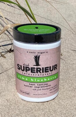 Superieur Electrolytes, Drink Superieur, Lime Blueberry, Powder - 6.9 oz. (196g.)