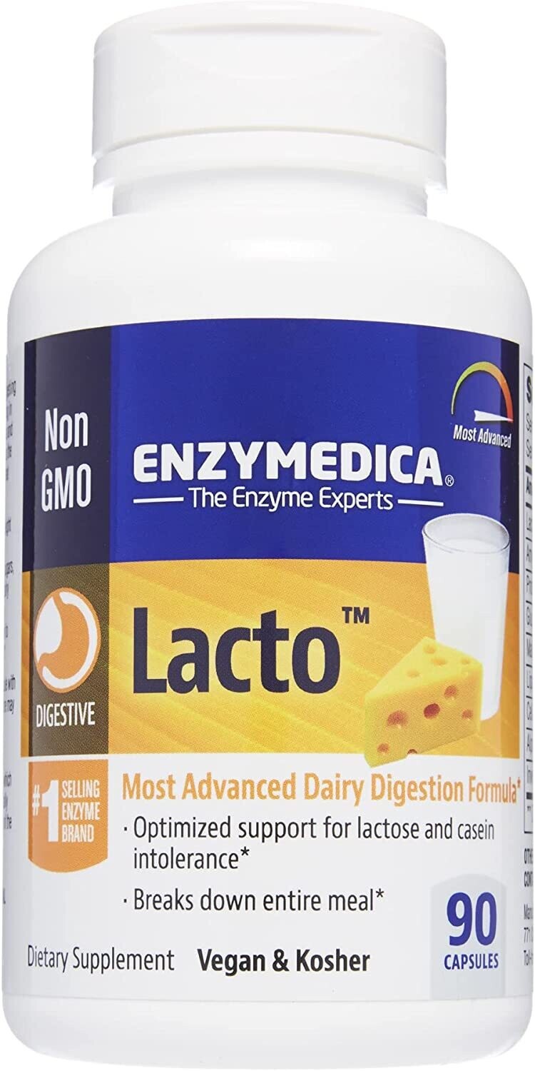 Enzymedica, Kosher  Lacto (Most Advanced Dairy Digestion Formula) - 30 Vegetarian Capsules
