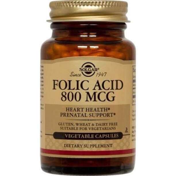 Solgar, Kosher Folic Acid 800mcg. - 250 Vegetarian Capsules