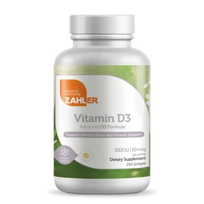 Zahlers, Kosher Vitamin D3 2000 IU - 250 Softgels
