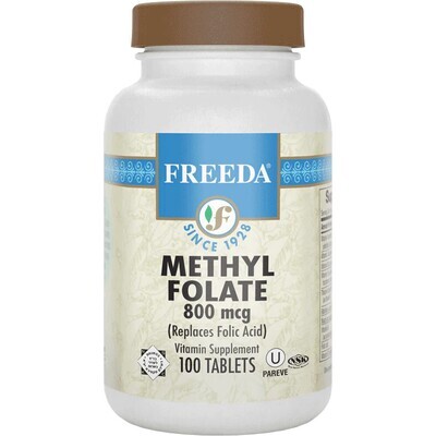 Freeda, Kosher Folic Acid 800 mcg (Methylfolate) - 100 Tablets
