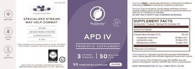 ProDermix, Kosher APD IV, 50 Billion CFU's, Super Probiotic - 30 Vegetarian Capsules