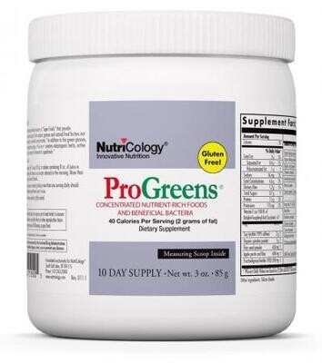 NutriCology, ProGreens Powder, 10 Day Supply - 3 oz. (85g)