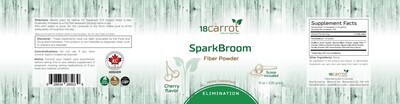 18carrot, Kosher SparkBroom, Fiber Powder, Deliciously Cherry Flavored - 226 Grams (8 oz.) Powder