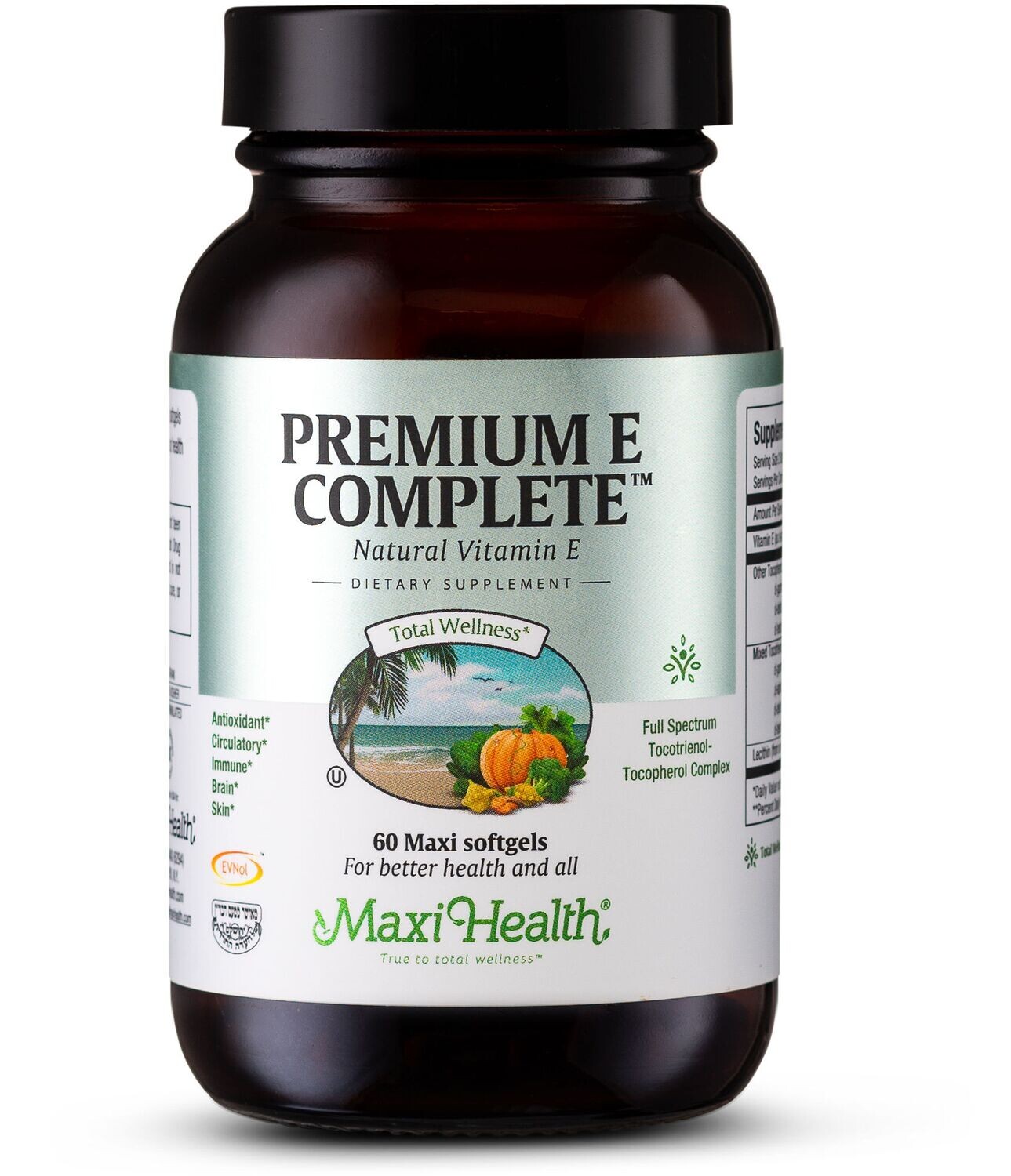 Maxi Health, Kosher Premium E Complete, 200IU - 60 Maxi Softgels