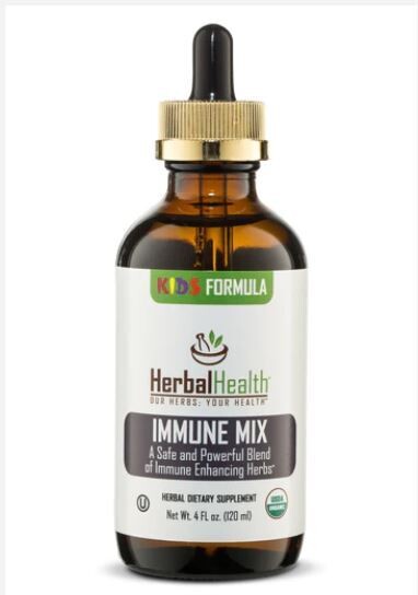 Herbal Health, Kids Formula, Kosher IMMUNE MIX, A Safe &amp; Powerful Blend of Immune Enhancing Herbs, Liquid - 4 fl. oz. (120 mL)