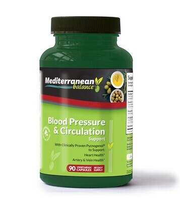 Mediterranean Balance, Kosher Blood Pressure & Circulation Support - 90 Vegetarian Capsules
