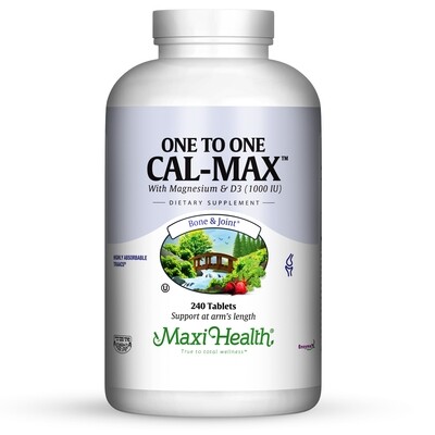 Maxi Health, Kosher One To One Cal-Max (Calcium, Magnesium &amp; D3) - 240 Tablets