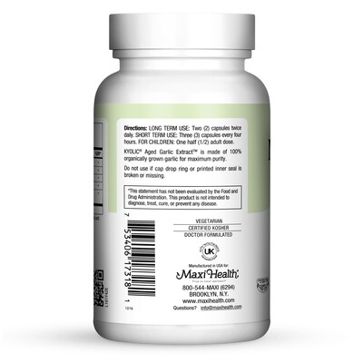 Maxi Health, Kosher Maxi Biotic, Immune Booster - Extra Strength - 180 Vegetarian Capsules