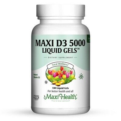 Maxi Health, Kosher Maxi D3-5000 Liquid Gels - 180 MaxiGels