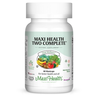 Maxi Health, Kosher Maxi Health Two Complete, Multi Vitamin & Mineral - 60 Vegetarian Capsules