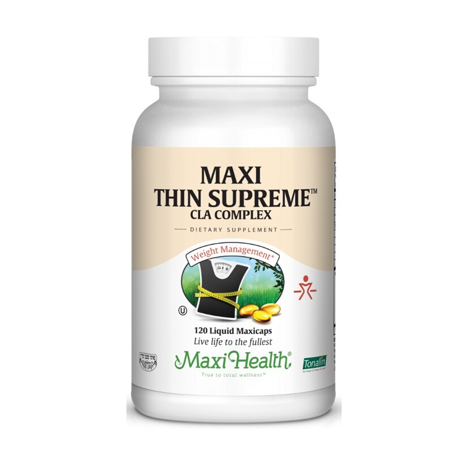 Maxi Health, Kosher Maxi Thin Supreme, CLA Complex (Diet &amp; Weight Management) - 120 Vegetarian Capsules