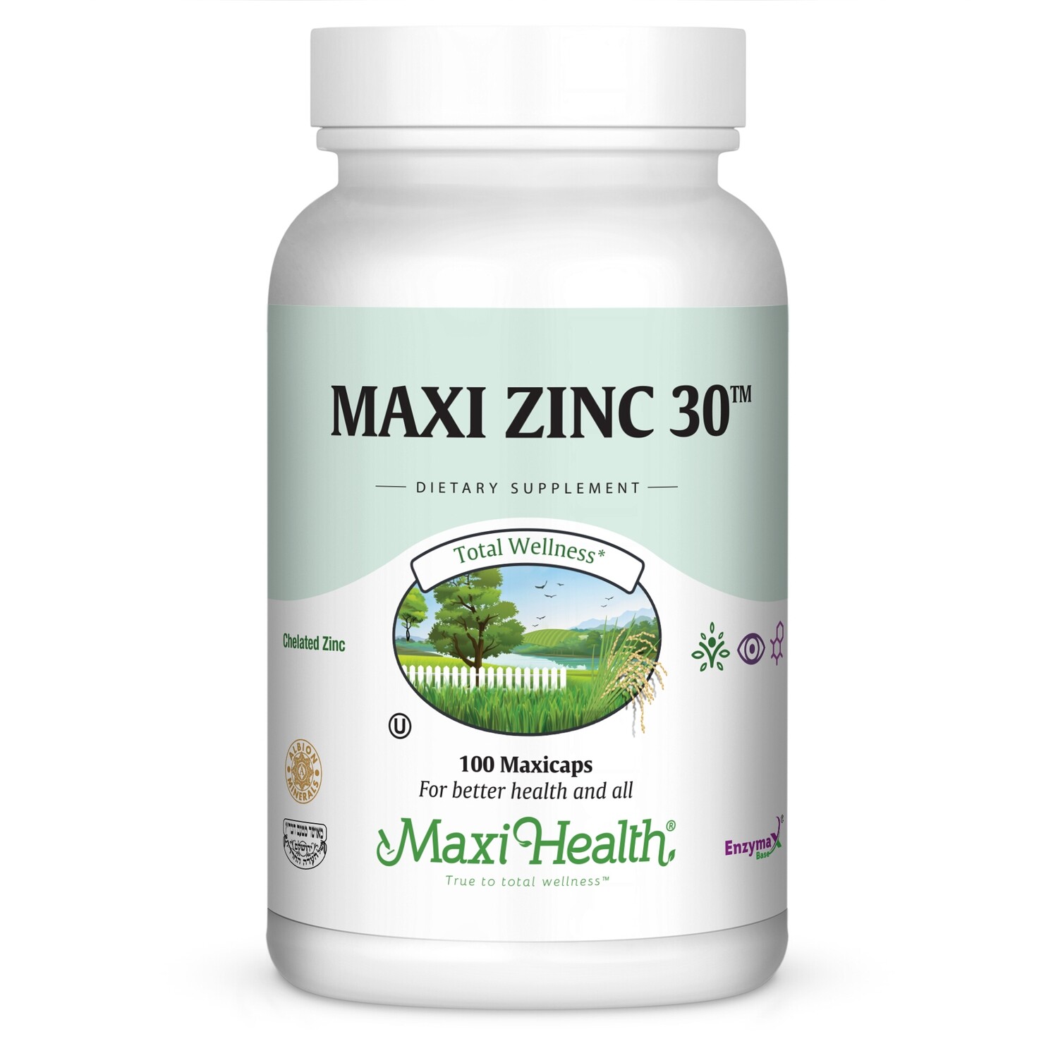 Maxi Health, Kosher Zinc 30 - 100 Vegetarian Capsules