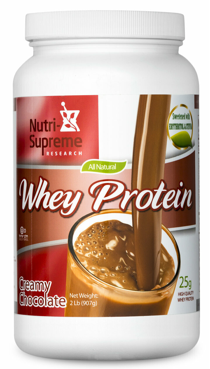 Nutri Supreme, Kosher Whey Protein Powder, w/ Erythritol &amp; Stevia, Creamy Chocolate Flavor - 1 Lb. (454g)