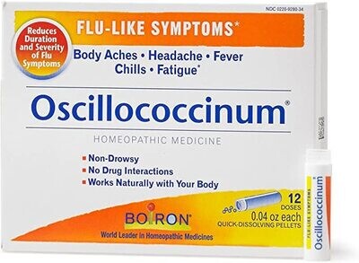 Boiron, Oscillococcinum, FLU-LIKE SYMPTOMS, Homeopathic Medicine, Quick Dissolving Pellets - 12 Doses