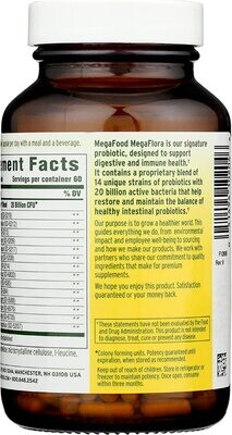 MegaFood USA, MegaFlora, Kosher  Probiotic (20 Billion) -  60 Vegetarian Capsules mini