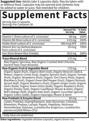 Garden of Life, Kosher VITAMIN CODE, Healthy Blood, 28mg Gentle Non-Binding Iron - 60 Vegetarian Capsules