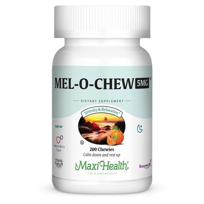 Maxi Health, Kosher Mel-O-Chew, 5mg. Berry Flavor - 200 Chewies